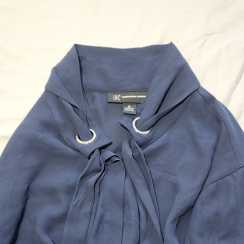 INC International Concepts Dark Blue Blouse - Picture 7 of 8